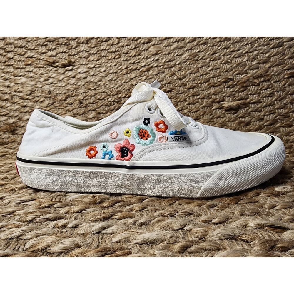 Vans Authentic Vr3 White Skating Groovy Floral Marshmallow Sneakers Size 10